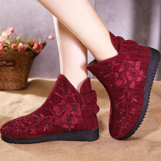 GFLX058冬季新款正版中国风绣花布棉靴 商品图1