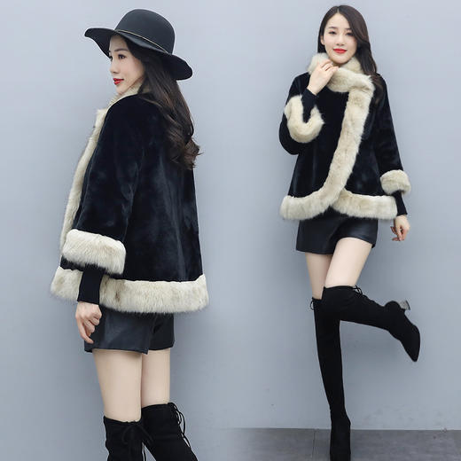 CQ  ZMFS20965时尚百搭仿毛皮草加厚皮毛一体外套 商品图2