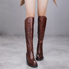 HG-H2002-225冬新款过膝长靴女头层牛皮高筒高跟时尚真皮骑士靴 商品缩略图0