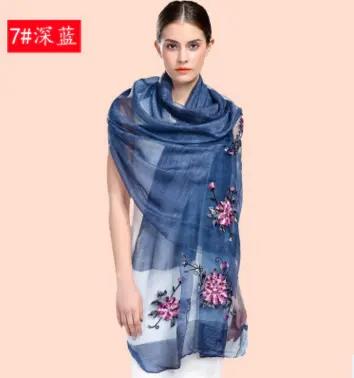 TJ-刺绣真丝加长款丝巾 商品图2