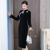 AHM-xysp3078改良版旗袍加厚大码优雅连衣裙 商品缩略图2