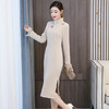 AHM-xysp3078改良版旗袍加厚大码优雅连衣裙 商品缩略图3