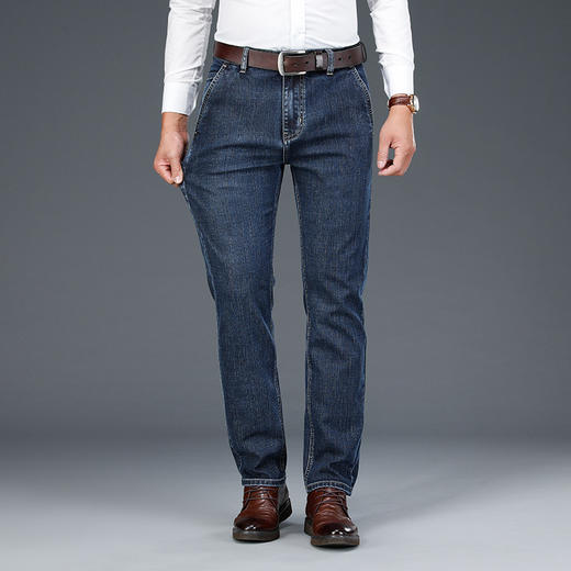 YFT-DKH8099天丝牛仔裤男宽松直筒商务男装2020秋冬新款高腰弹力男式牛仔裤 商品图1