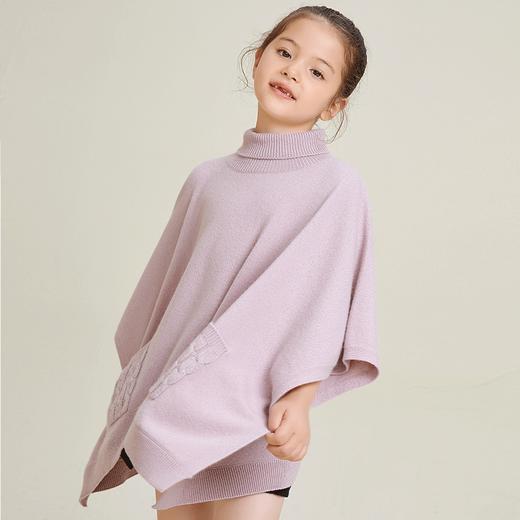 METTE羊绒世家童装100%山羊绒斗篷2020冬女宝公主风针织披肩外套 商品图2