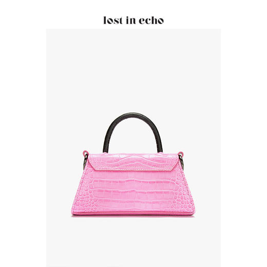lost in echo小号巴雷特拼皮草斜挎/手提包玫红色 商品图2