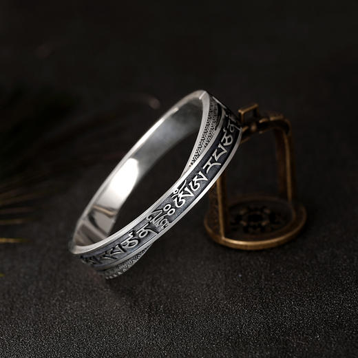 醍醐 金刚VAJRA系列 文殊心咒双圈手镯 925银 2款可选 商品图5