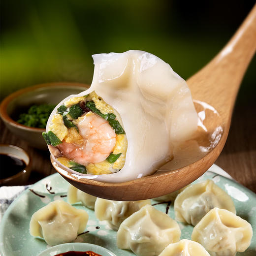 思念金牌虾 虾仁韭菜鸡蛋水饺480g 商品图1