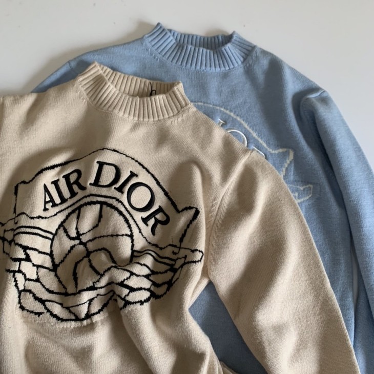 仅一件拼手速客供订单羊毛混纺材质全刺绣dior王俊凯o篮球提花毛衣无