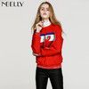 NEELLY纳俪新款女圆领数字印花T恤宽松显瘦套头短款卫衣 商品缩略图1