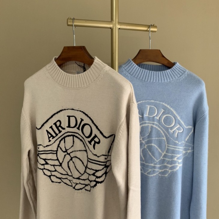 仅一件拼手速客供订单羊毛混纺材质全刺绣dior王俊凯o篮球提花毛衣无