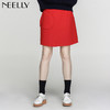 NEELLY纳俪冬装新款女纯色百搭修身显瘦口袋包臀A字裙半身裙N096805077 商品缩略图1