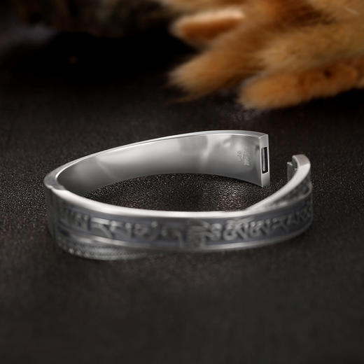 醍醐 金刚VAJRA系列 文殊心咒双圈手镯 925银 2款可选 商品图3