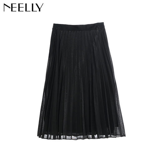 NEELLY纳俪冬装新款百褶裙显瘦通勤A字裙百搭甜美可爱半身裙 商品图4