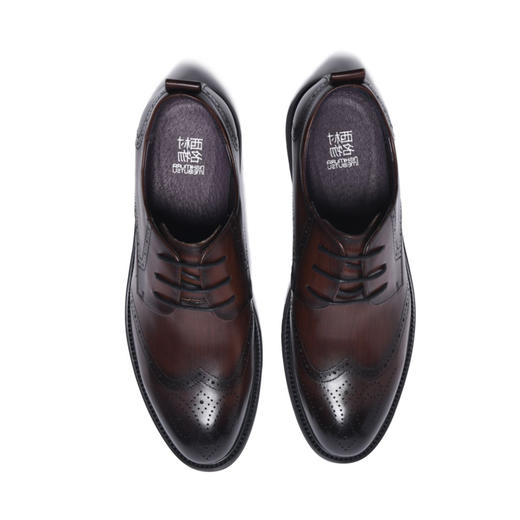 西村名物新款牛皮布洛克商务男鞋X10AV17141 商品图1