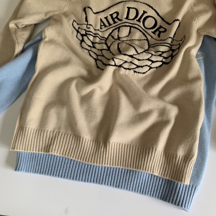 仅一件拼手速客供订单羊毛混纺材质全刺绣dior王俊凯o篮球提花毛衣无