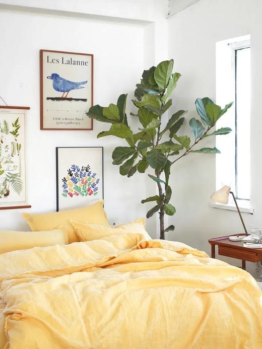 【清仓折扣】伽罗 JALO 14支彩色亚麻床品(鹅黄色/橘粉色/豆绿色/橄榄黄和孔雀绿组合) 商品图3