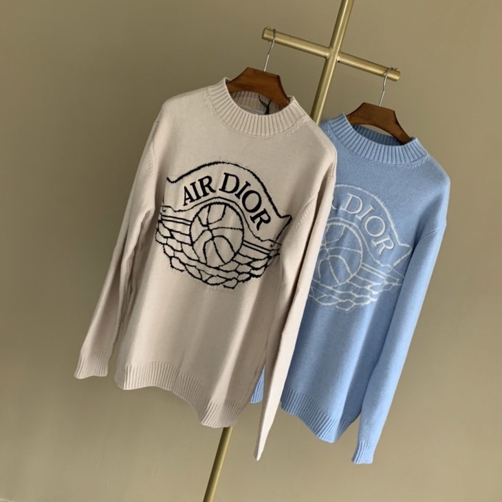 仅一件拼手速客供订单羊毛混纺材质全刺绣dior王俊凯o篮球提花毛衣无