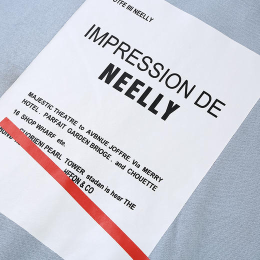 NEELLY纳俪冬季新款短款休闲显瘦百搭小高领纯*案卫衣T恤 商品图3