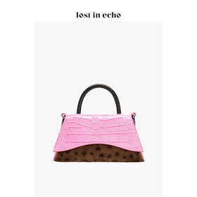 lost in echo小号巴雷特拼皮草斜挎/手提包玫红色