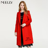 NEELLY/纳俪冬季新款中长款字母印花刺绣毛呢外套N126807040 商品缩略图0