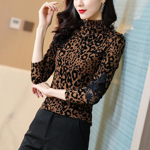 KQL-359H9000秋冬新款时尚加绒加厚半高领打底衫 商品图2