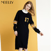 NEELLY纳俪秋冬季新款女装中长款宽松显瘦针织衫连衣裙女毛衣 商品缩略图0