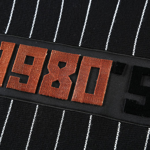 NEELLY纳俪冬装新款条纹长款裙子字母刺绣印花修身显瘦连衣裙N066809026 商品图2