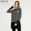 NEELLY纳俪新款女高领黑白条纹宽松百搭显瘦针织衫连衣裙N126809033 商品缩略图2