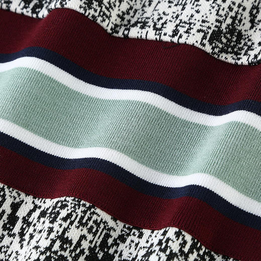 NEELLY/纳俪冬装新款短款女黑白拼色小高领毛针织线衫T恤卫衣 商品图2