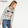 NEELLY/纳俪冬新款短款拼接图案淑女针织上衣T恤女N126810013 商品缩略图2