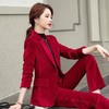 JH-EH1818新款时尚气质一扣翻袋金丝绒西装套装 商品缩略图0