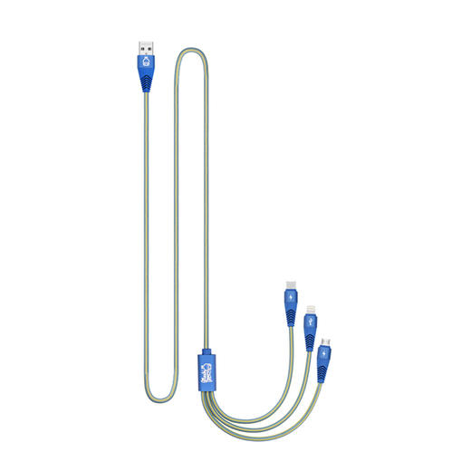 沃品 | 流氓兔系列一拖三数据线1.2M 流氓兔正版授权 MH02 商品图2