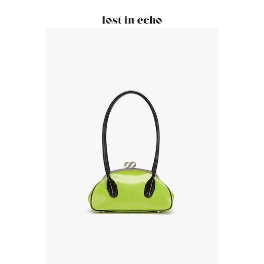 lost in echo 原创设计师品牌 保龄球口金手提包黑配绿色 商品图0