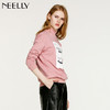 NEELLY纳俪冬季新款短款休闲显瘦百搭小高领纯*案卫衣T恤 商品缩略图2