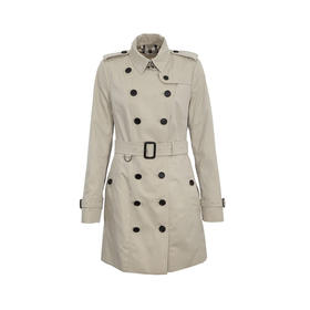 BURBERRY 巴宝莉 女士棉质桑德林汉姆版型 - 瘦版中长款 Trench 束腰风衣 米黄色 3913360 25010