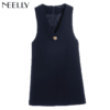 NEELLY纳俪新款女纯色宽松修身显瘦气质短裙背带裙A字裙 商品缩略图4