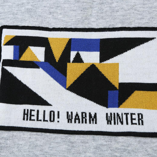 NEELLY/纳俪冬季新款中长款套头通勤开叉几何拼接针织连衣裙 商品图3