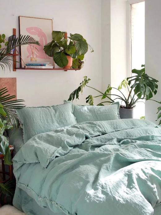 【清仓折扣】伽罗 JALO 14支彩色亚麻床品(鹅黄色/橘粉色/豆绿色/橄榄黄和孔雀绿组合) 商品图1