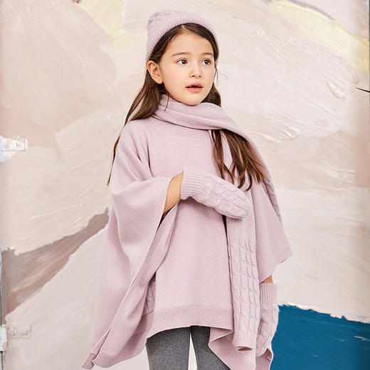 METTE羊绒世家童装100%山羊绒手套2020秋冬新品女宝偏厚保暖针织 商品图2