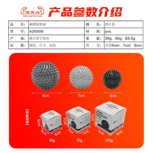【买一送一】刺猬球 刺球 足底按摩球脚底筋膜球按摩球 预防老年痴呆 商品图1