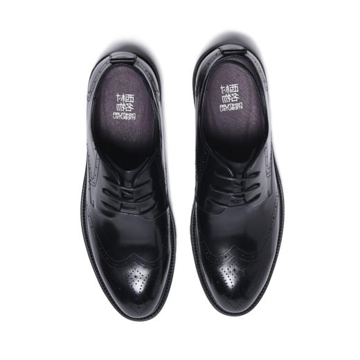 西村名物新款牛皮布洛克商务男鞋X10AV17141 商品图5