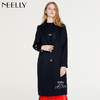 NEELLY/纳俪冬季新款中长款字母印花刺绣毛呢外套N126807040 商品缩略图1