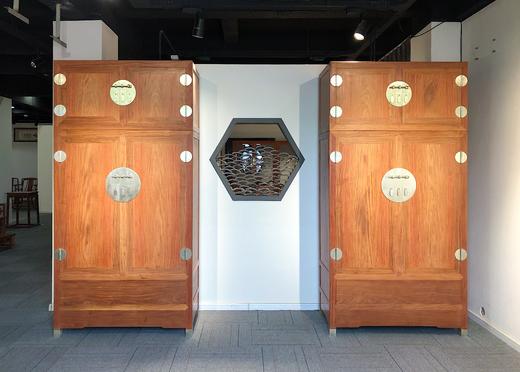 红桥红  家具严选  缅甸花梨（大果紫檀）  【150 曲尺弯背素面 高低床 三件套】 商品图4