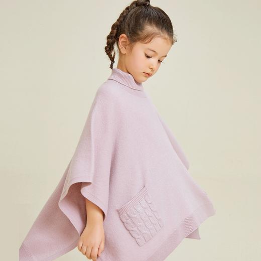 METTE羊绒世家童装100%山羊绒斗篷2020冬女宝公主风针织披肩外套 商品图1
