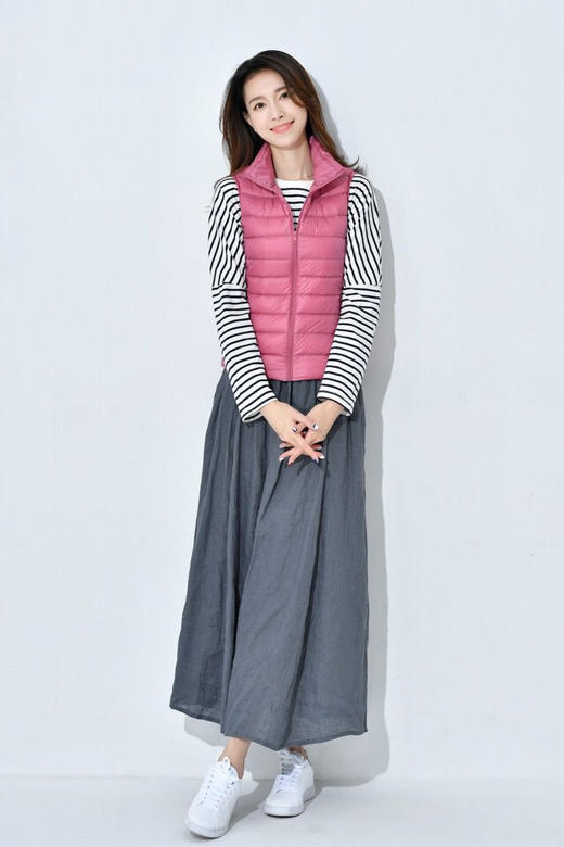 双11秒杀76优衣库去标立领女士马甲