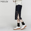 NEELLY纳俪冬装新款中长款女裙显瘦防走光水溶蕾丝包臀半身裙 商品缩略图2