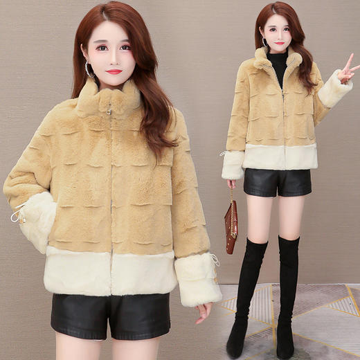 YWE  X2B147小香风气质修身显瘦貂绒外套 商品图0