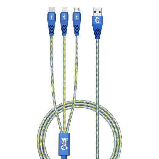 沃品 | 流氓兔系列一拖三数据线1.2M 流氓兔正版授权 MH02 商品图1
