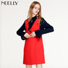 NEELLY纳俪新款女纯色宽松修身显瘦气质短裙背带裙A字裙 商品缩略图0