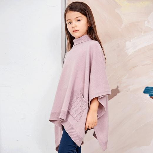 METTE羊绒世家童装100%山羊绒斗篷2020冬女宝公主风针织披肩外套 商品图3